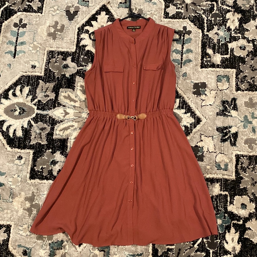 This dress is by Always Indigo it is a size 1x and it has been worn twice